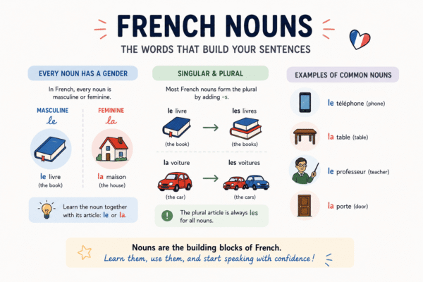 French Nouns – Gender, Singular and Plural